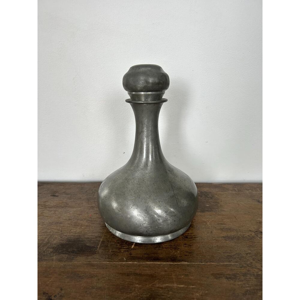 Vintage MCM Pewter Decanter with Stopper – Mid Century Modern Barware Cocktail